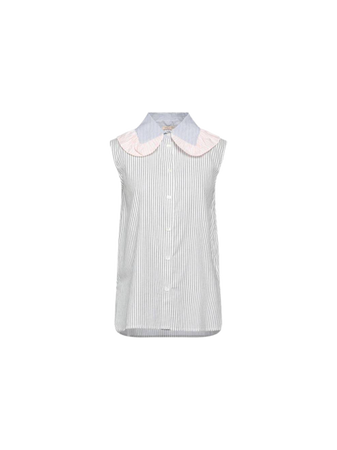 Stella Nova white striped sleeveless blouse shirts top