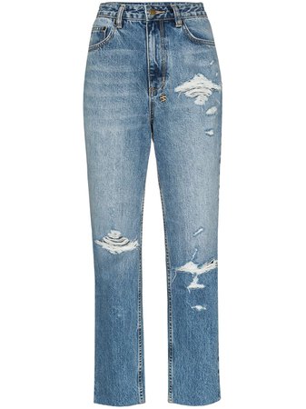 Ksubi High-Waisted Straight Leg Jeans 5000004488 Blue | Farfetch