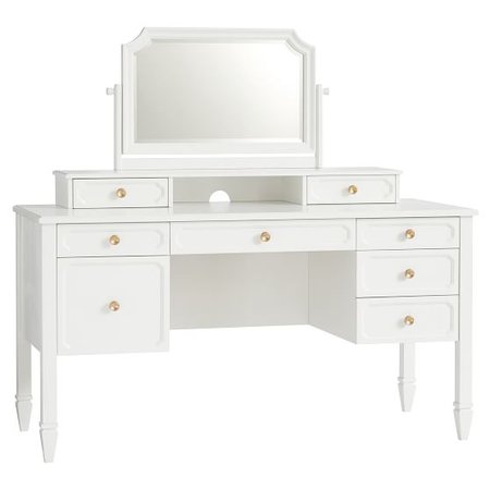 Auburn Desk + Vanity Mirror Hutch + Desk Hutch Set | Pottery Barn Teen