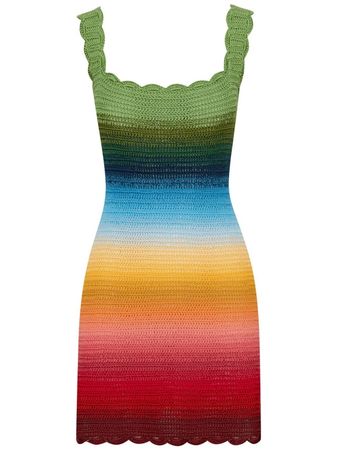 Oscar De La Renta rainbow-ombre crochet-knit Dress - Farfetch