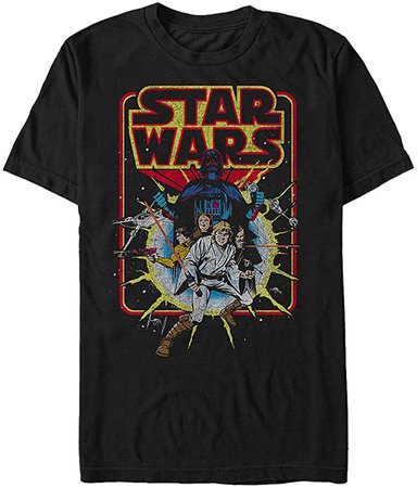 Amazon.com: Star Wars Men's Old School Comic Graphic T-Shirt, Black, L: Clothing