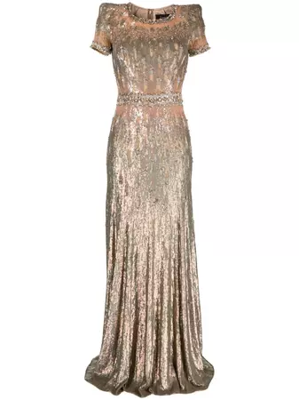 Jenny Packham Greta sequin-embellished Gown - Farfetch
