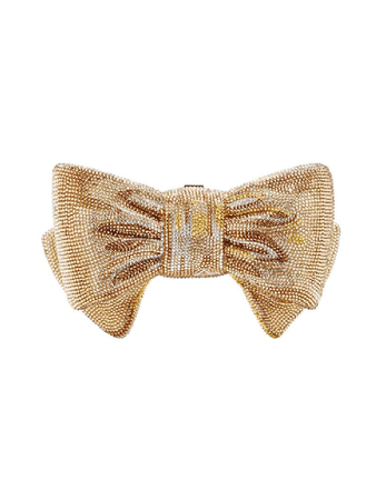 Judith Leiber Champagne Gold Bow Crystal Clutch In Neutrals | ModeSens