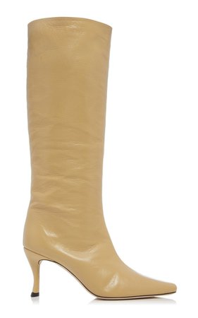 Stevie Creased Patent Leather Knee Boots By By Far | Moda Operandi