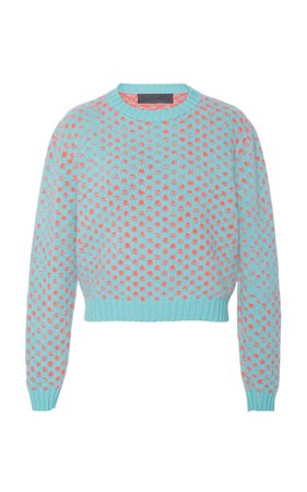Cropped Patterned Cashmere Sweater by The Elder Statesman | Moda Operandi