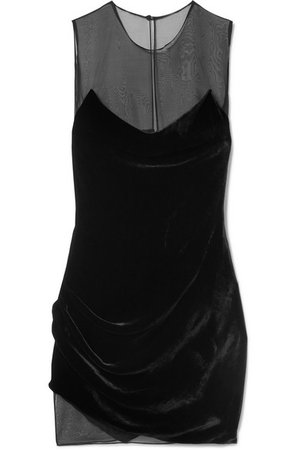 Cushnie | Draped velvet and organza mini dress | NET-A-PORTER.COM