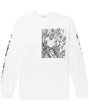 Flagstuff Men's White Video Girl Printed Cotton-jersey T-shirt