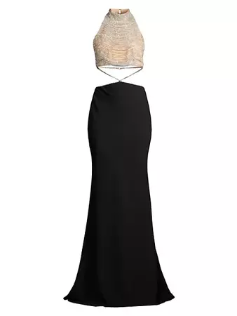 Shop Sau Lee Zara Cut-Out Combination Gown | Saks Fifth Avenue