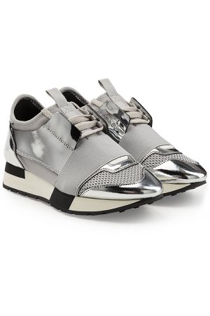 Race Runner Sneakers with Metallic Leather and Satin Gr. IT 40