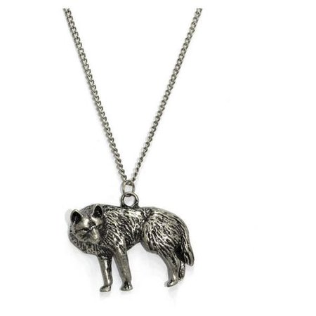 wolf necklace silver