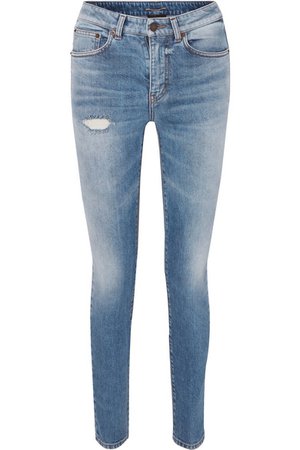 SAINT LAURENT | Distressed low-rise skinny jeans | NET-A-PORTER.COM