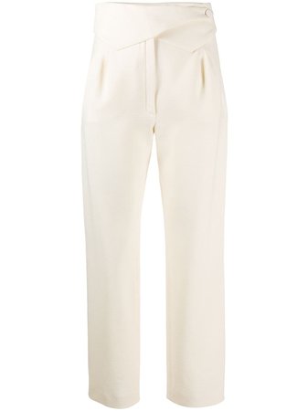 Shop white Blazé Milano pointed waistband straight-leg trousers with Express Delivery - Farfetch