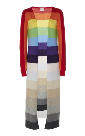 Pricus Multicolor Striped Cashmere Long Cardigan by Madeleine Thompson | Moda Operandi