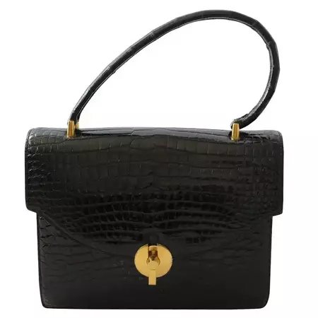 60's Hermès Black Crocodile Bag at 1stDibs | 60's bag
