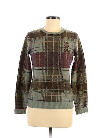 Ralph Lauren Color Block Plaid Green Wool Pullover Sweater Size M - 82% off | thredUP