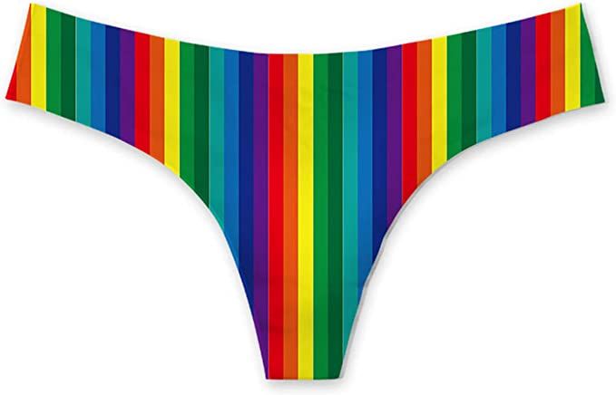 Amazon.com: Coloranimal Rainbow LGBTQ Gay Pride Stripes Women's Thongs Seamless Breathable Low Rise No Show G-string Underpant for Ladies : Clothing, Shoes & Jewelry