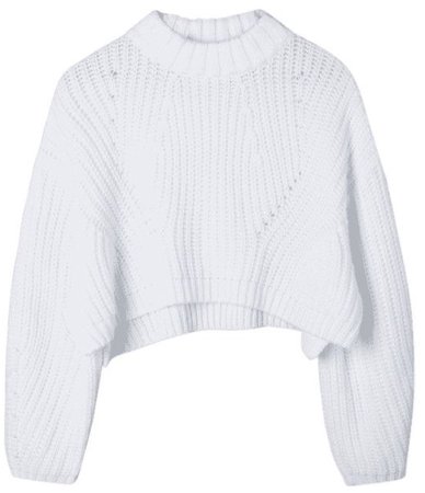 cropped knit sweater-white