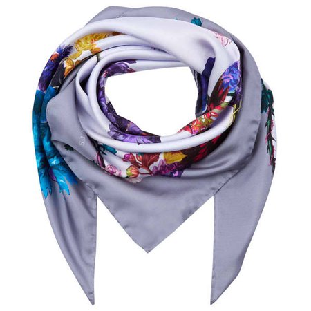 Medium Scarf In Gothic Floral Iced Lilac Print | Klements | Wolf & Badger