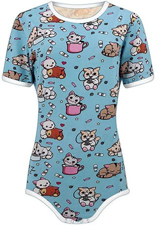 Amazon.com: The Littlest Gift Shop Adult Baby Little Kitten Snap Crotch ABDL Onesie Romper: Clothing