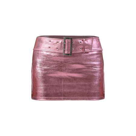 Pink Metallic Low Rise Mini Skirt | Elsie & Fred | Wolf & Badger
