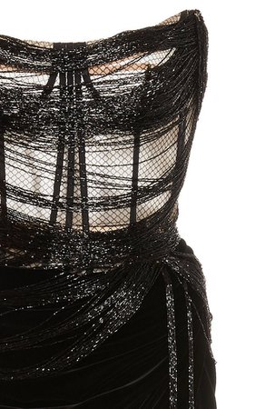 Exposed Corset Velvet Strapless Gown By Oscar De La Renta | Moda Operandi