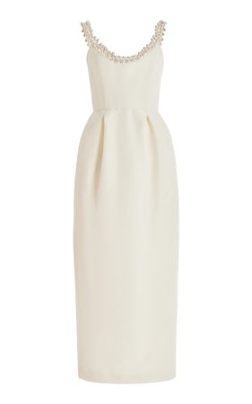 Pearl Neckline Silk Column Dress By Monique Lhuillier | Moda Operandi