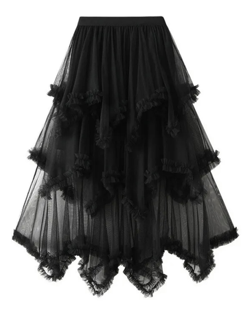 Tulle Layered Skirt Black