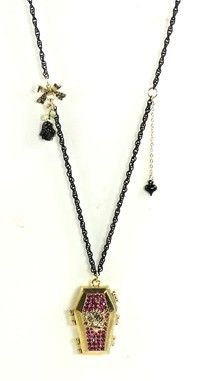 Betsey Johnson "Enchanted Forest" Coffin Necklace