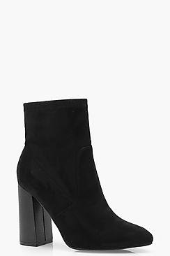 Maria Pointed Toe Suedette Sock Boots
