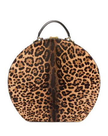 Saint Laurent Mica Large Leopard-Print Hat Box Bag | Neiman Marcus