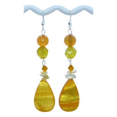 Orange and Yellow Dangle Earrings | AngieShel Designs