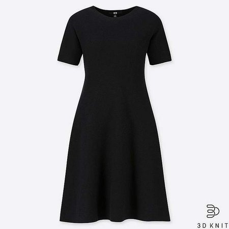 Women's 3d Cotton Flare Short-sleeve Dress