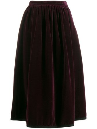 Purple Yves Saint Laurent Pre-Owned 1970's Velvet Skirt | Farfetch.com