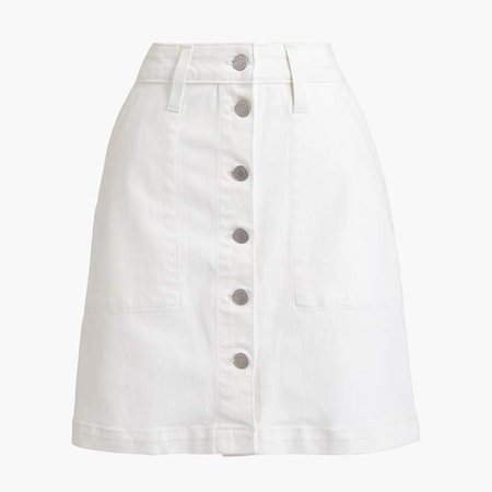 Button-front denim skirt