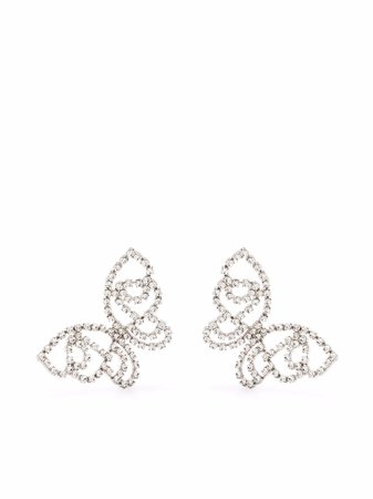 AREA crystal-embellished Butterfly Earrings - Farfetch