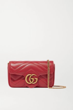 Red GG Marmont super mini quilted leather shoulder bag | Gucci | NET-A-PORTER