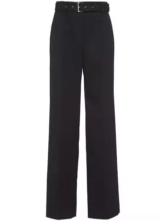 Prada high-waisted Belted Trousers pants - Farfetch