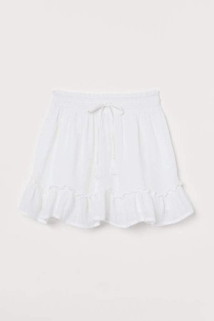 Short Cotton Skirt - White