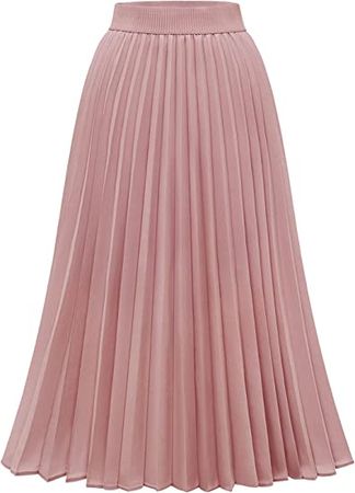 Amazon.com: Pleated Midi Skirt, Long Pleated Skirts for Women, Womens Pleated Skirt, Skirts for Women Midi Length, Midi Pleated Skirt Blush S : Clothing, Shoes & Jewelry