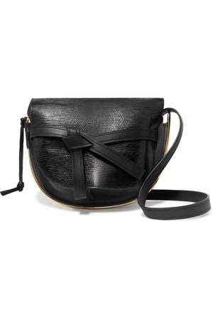 Loewe | Gate medium smooth and lizard-effect leather shoulder bag | NET-A-PORTER.COM