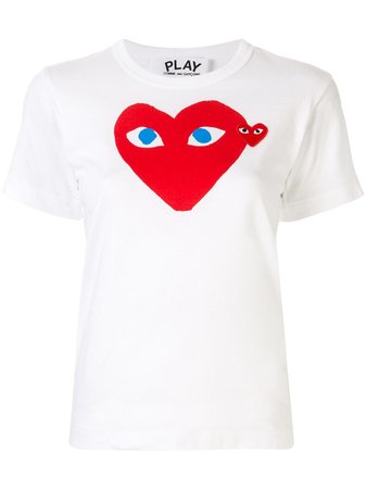 Comme Des Garçons Play, Heart Print Logo Patch T-Shirt