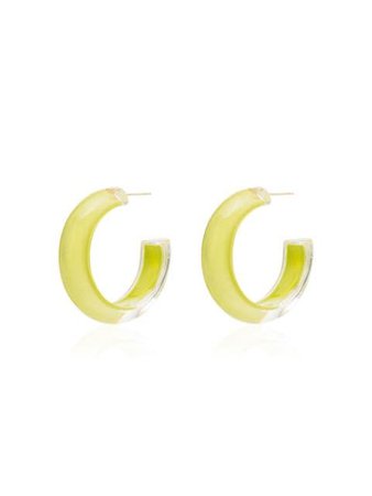 Alison Lou Loucite Small Jelly Hoop Earrings ALOUCITEJELLYSM10 Green | Farfetch