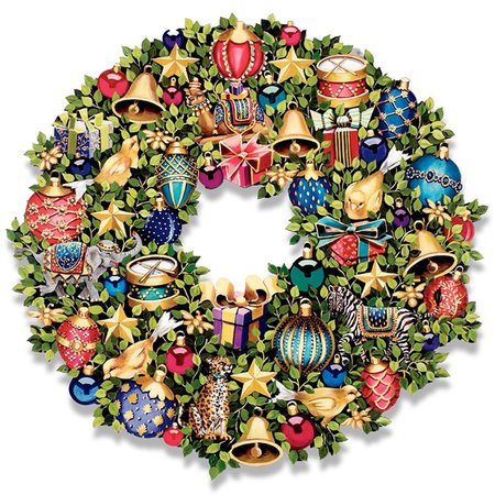 Trompe LOeil Christmas Wreath | Christmas Decorations | Holiday Decor | Home Decor | ScullyandScully.com