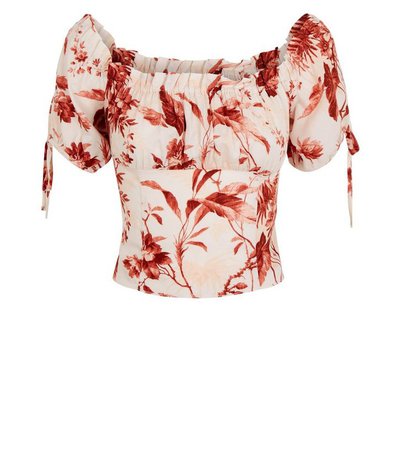 White Tropical Frill Trim Top | New Look