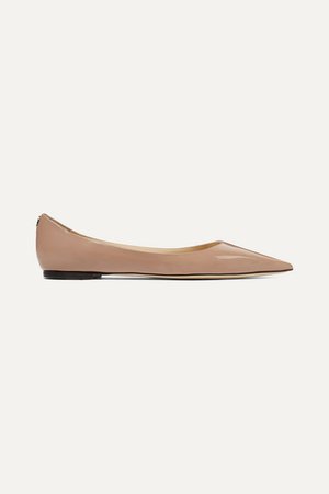 Love Patent-leather Point-toe Flats - Antique rose
