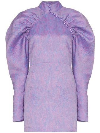 Purple Rotate Puff-Sleeve Mini Dress | Farfetch.com