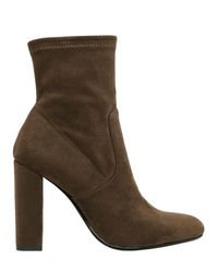 Steve Madden 100mm Stretch Microfiber Ankle Boots in Natural