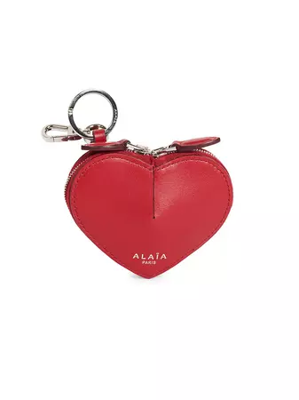 Shop Alaïa Mini Le Coeur Leather Coin Purse | Saks Fifth Avenue