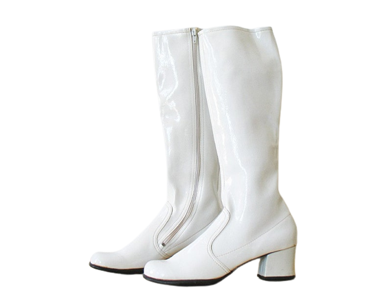 vintage 60s white GO GO tall knee high boots size 7.5

$65.00