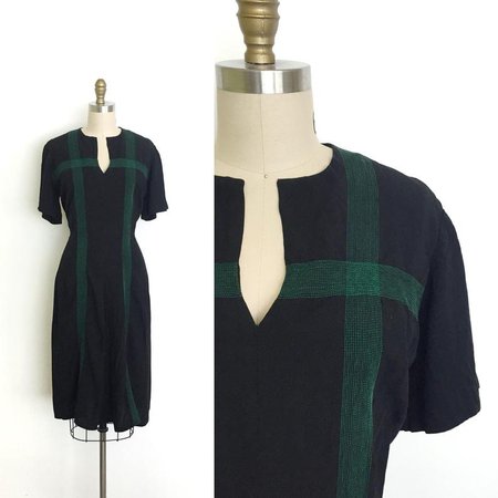 RESERVED vintage 1940s dress 40s top stitch rayon dress | Etsy